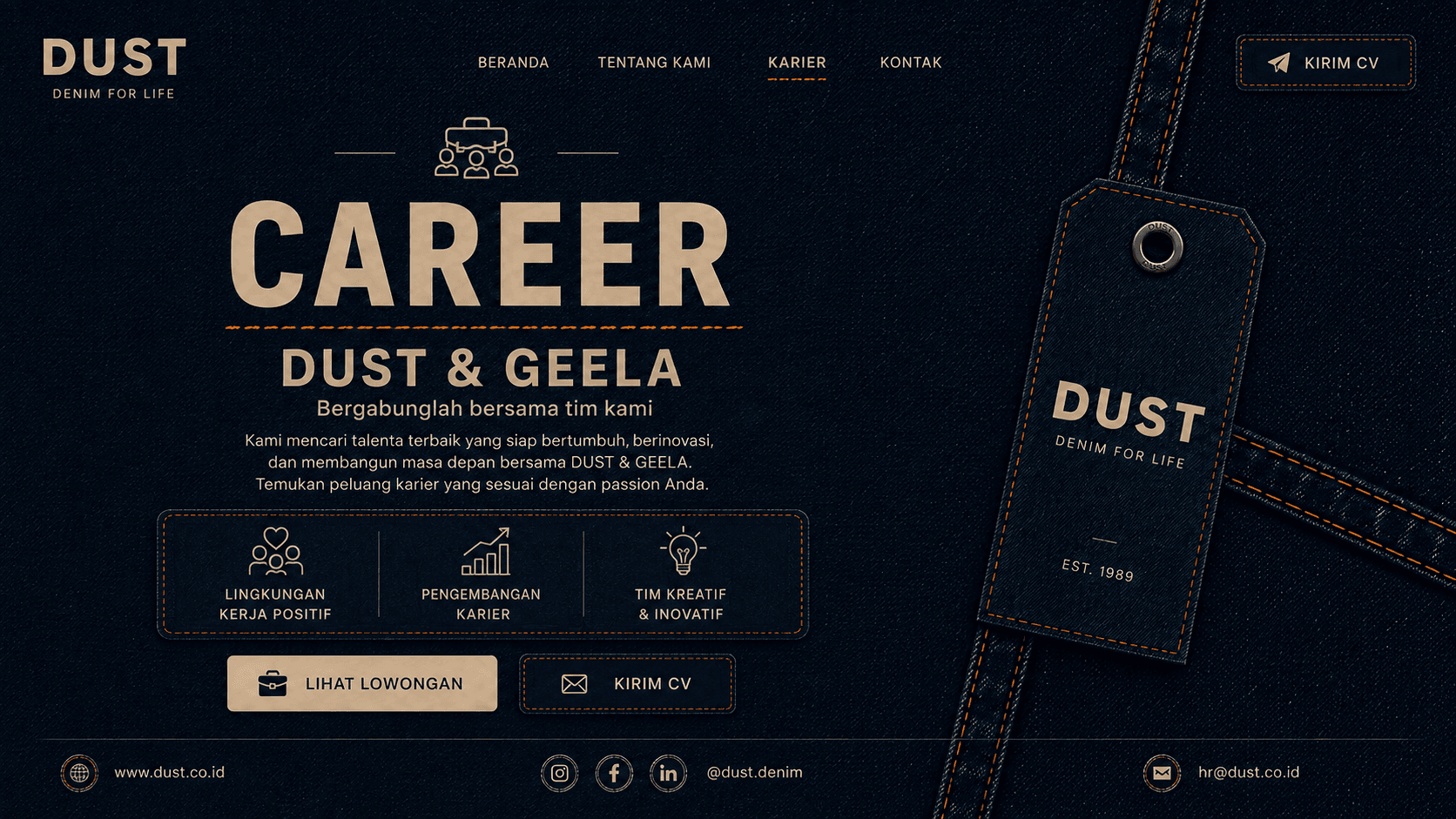 Poster peluncuran CAREER DUST & GEELA DUST & GEELA